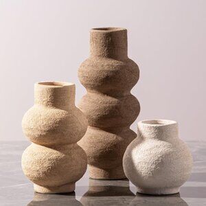 Ceramic Flower Vase Set of 3 Living Room Kitchen Decorations Modern Rustic Vases